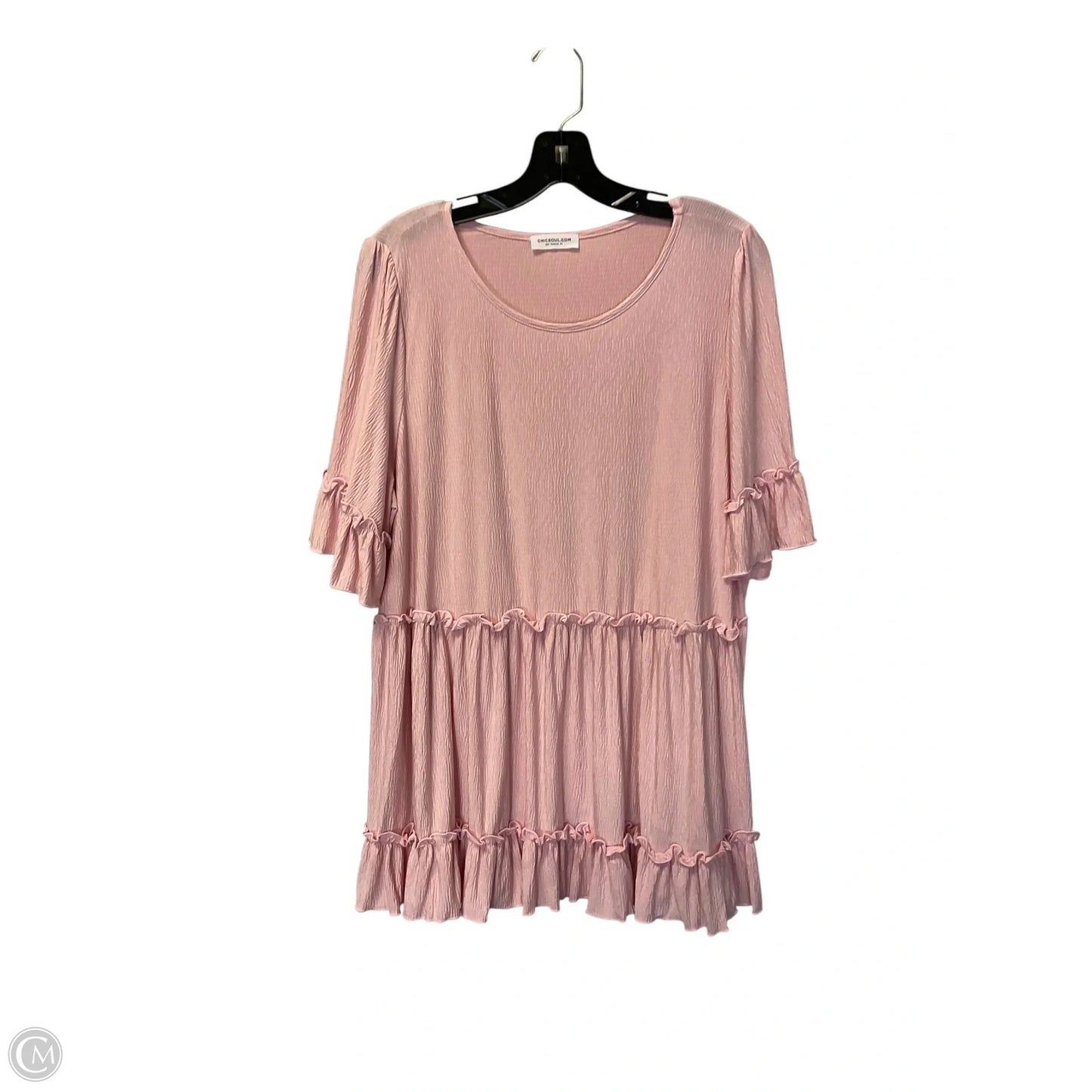 Top Short Sleeve By Chicsoul In Pink, Size: 1x