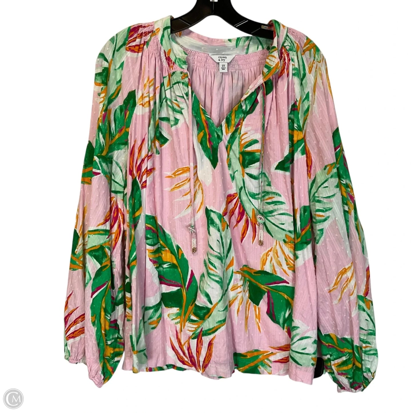 Top Long Sleeve By Crown And Ivy In Pink, Size: 2x