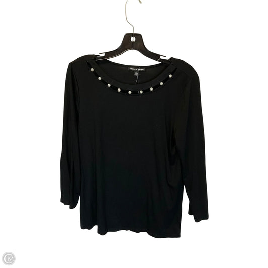 Top Long Sleeve By Cable And Gauge In Black, Size: L