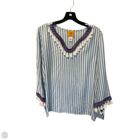 Top Long Sleeve By Ruby Rd In Blue, Size: L