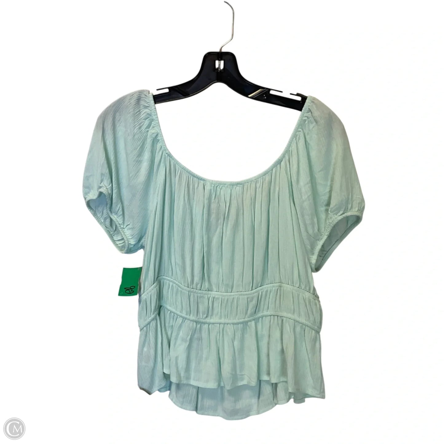 Top Short Sleeve By Pink Rose In Green, Size: L
