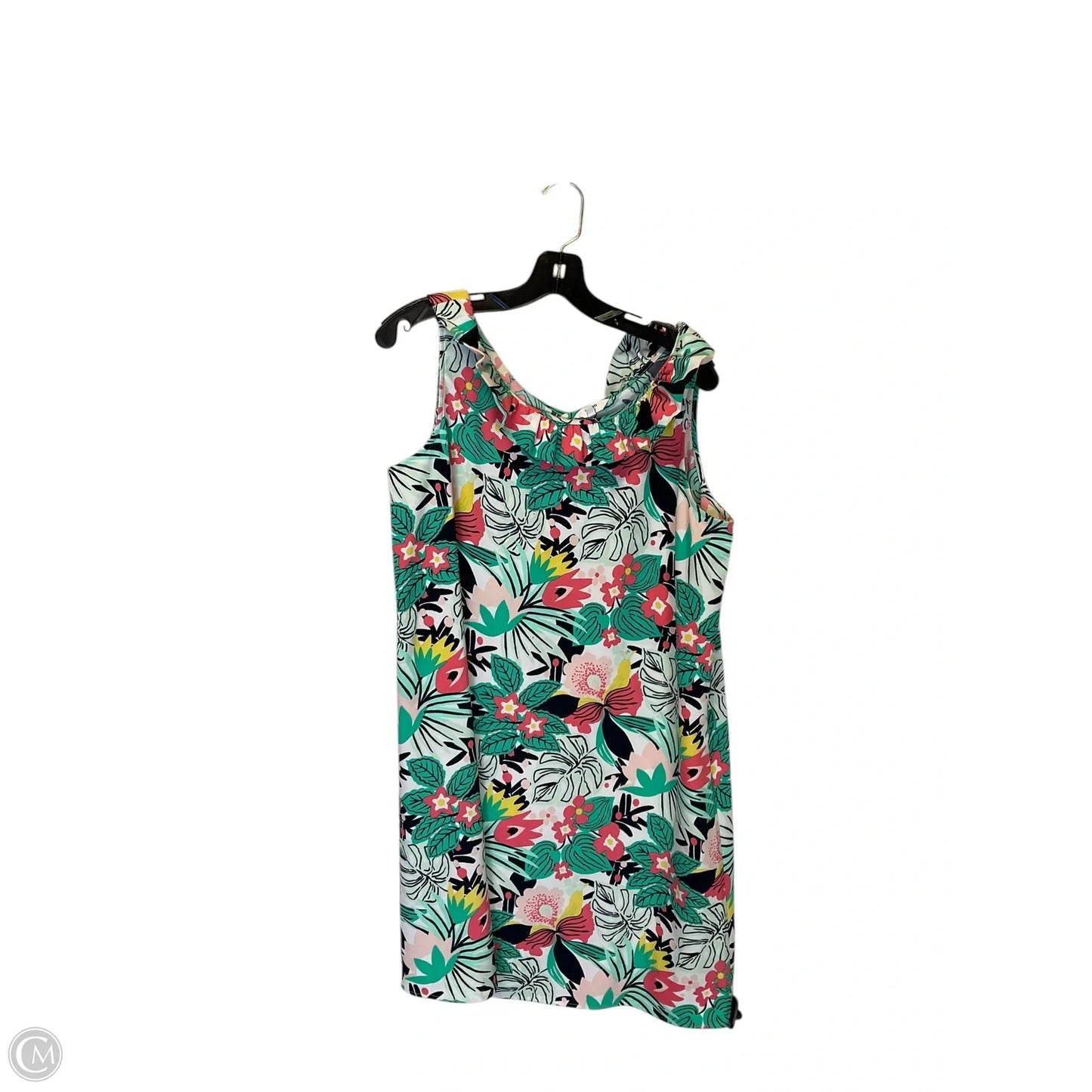 Dress Casual Short By Crown And Ivy In Green & Orange, Size: L