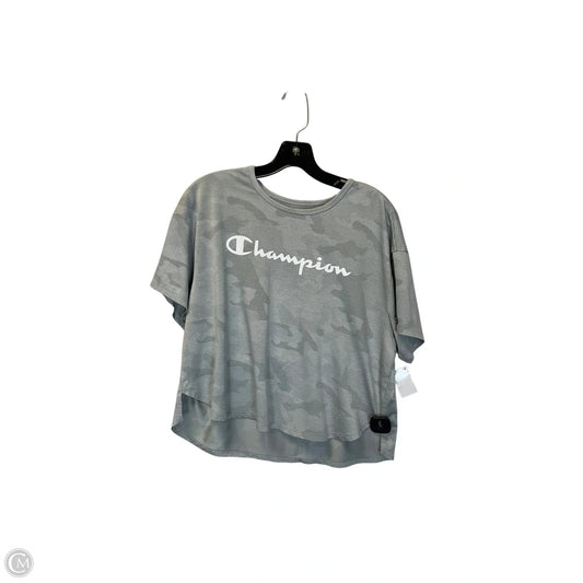 Athletic Top Short Sleeve By Champion In Grey, Size: L