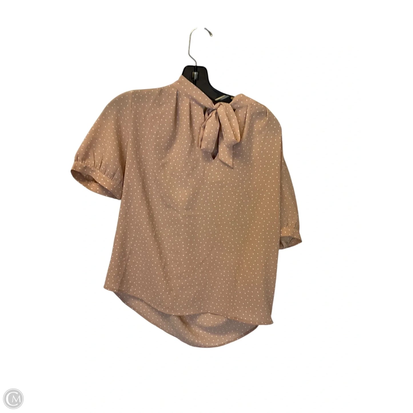 Top Short Sleeve By Monteau In Polkadot Pattern, Size: M