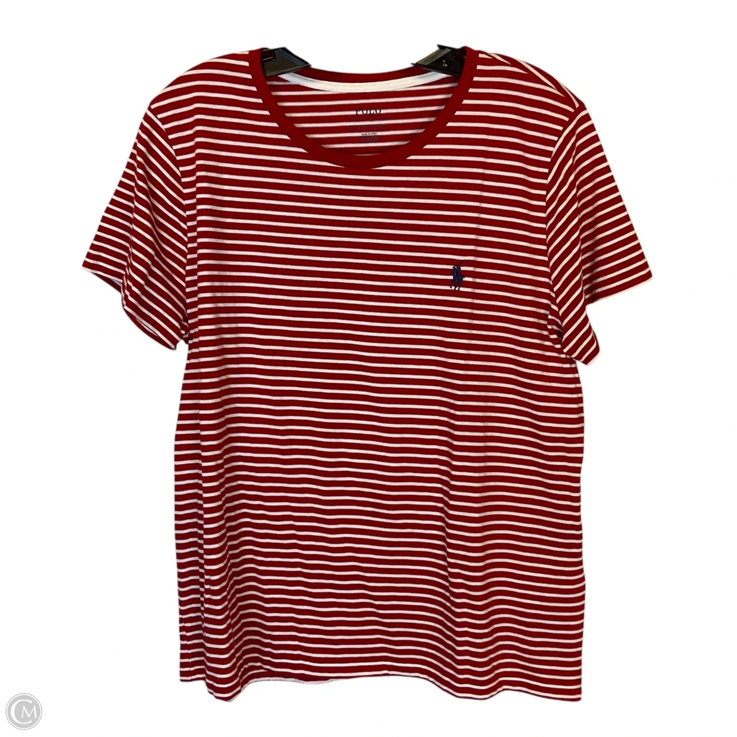 Top Short Sleeve By Polo Ralph Lauren In Striped Pattern, Size: Xl