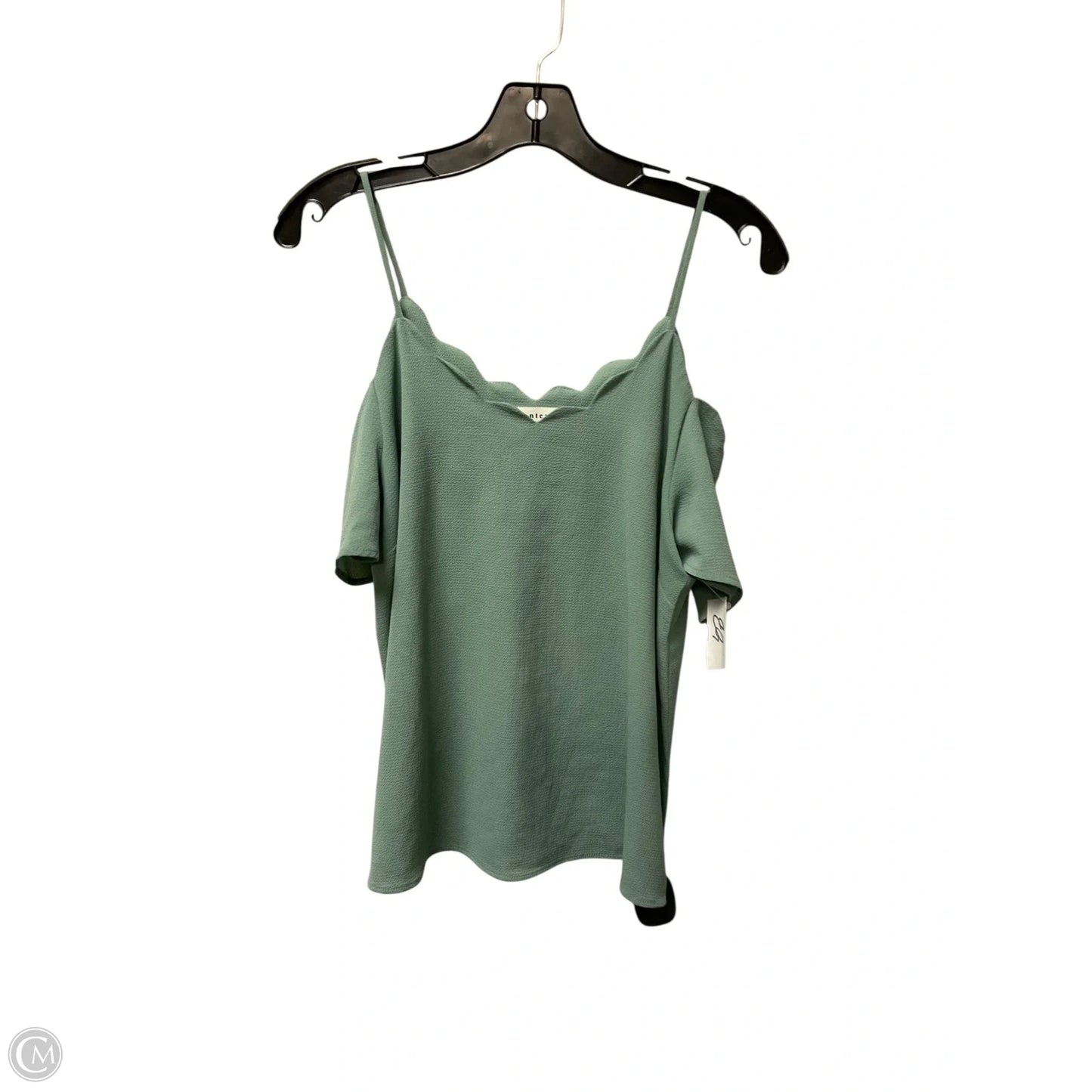 Top Sleeveless By Monteau In Green, Size: L