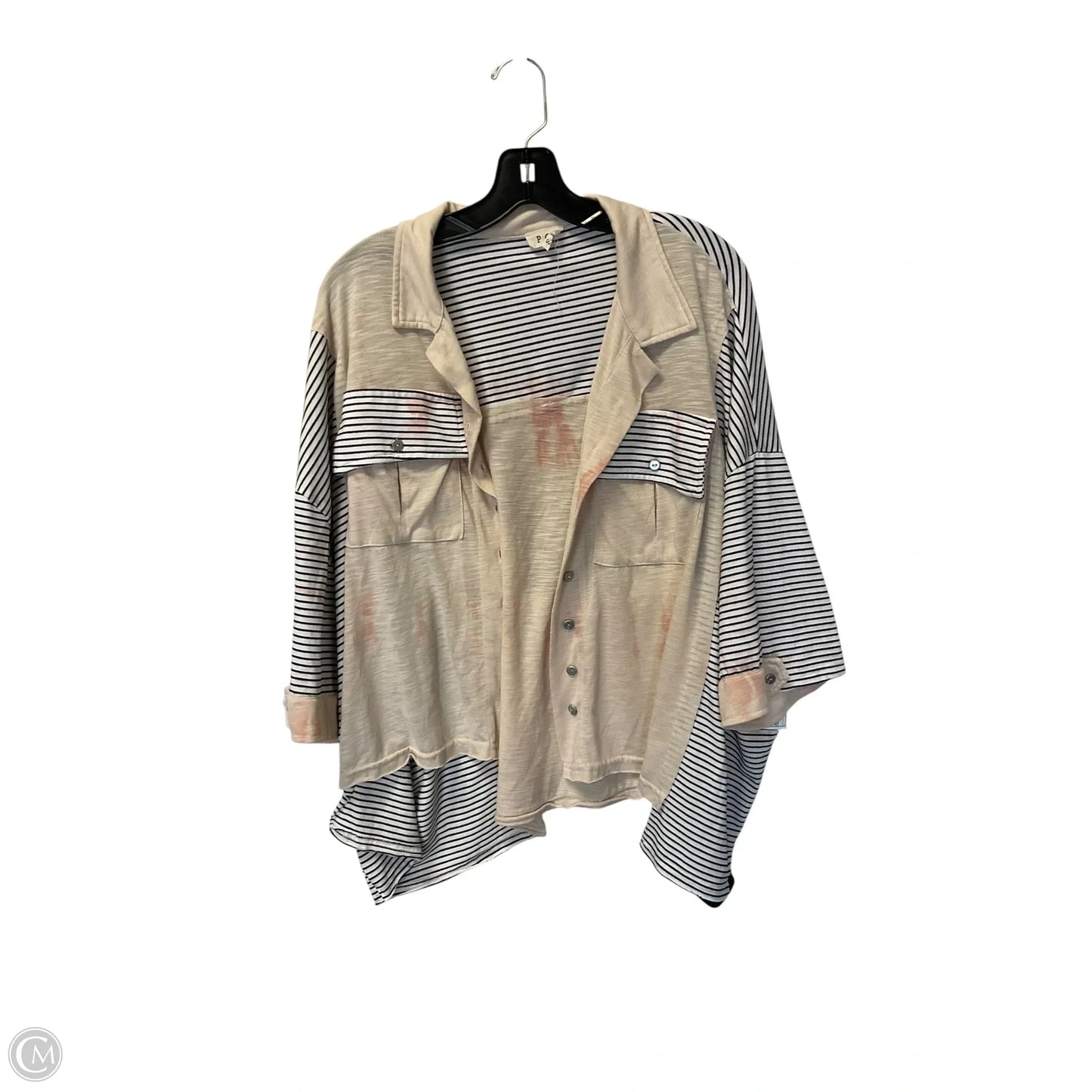 Top Long Sleeve By Pol In Striped Pattern, Size: S