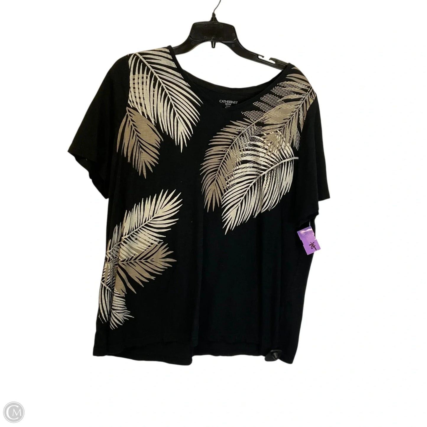 Top Short Sleeve By Catherines In Black, Size: 1x