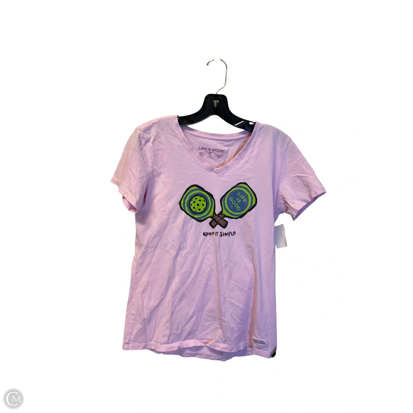 Top Short Sleeve Basic By Life Is Good In Pink, Size: S