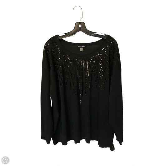 Top Long Sleeve By Cable And Gauge In Black, Size: 2x