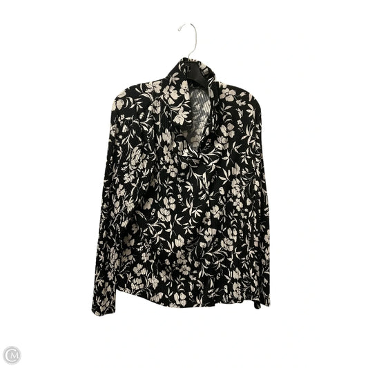 Top Long Sleeve By Adrianna Papell In Black, Size: L
