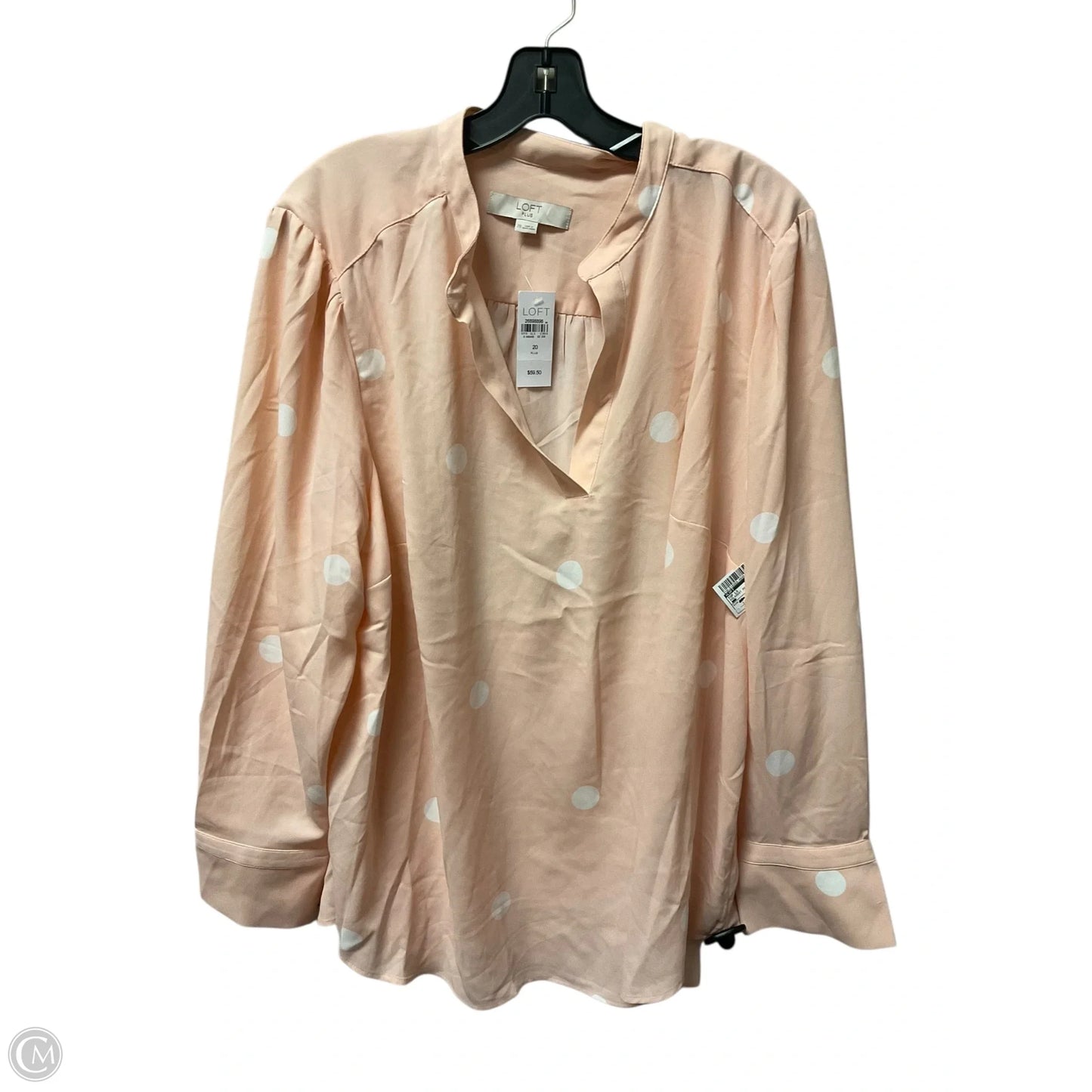 Top Long Sleeve By Loft In Polkadot Pattern, Size: 20