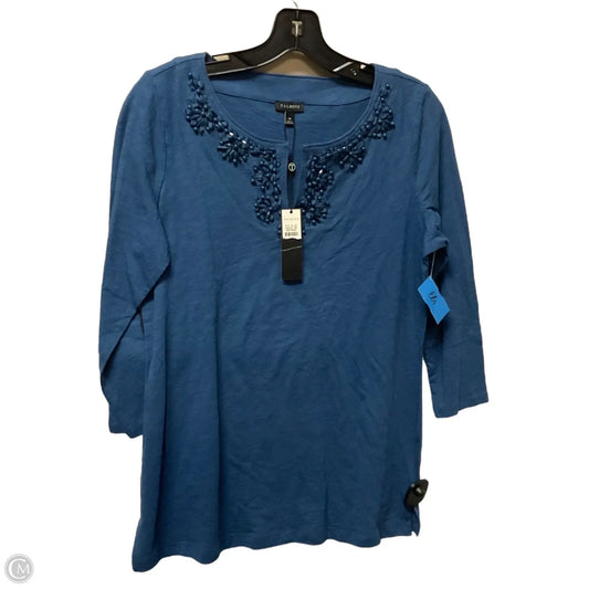 Top 3/4 Sleeve By Talbots In Blue, Size: M