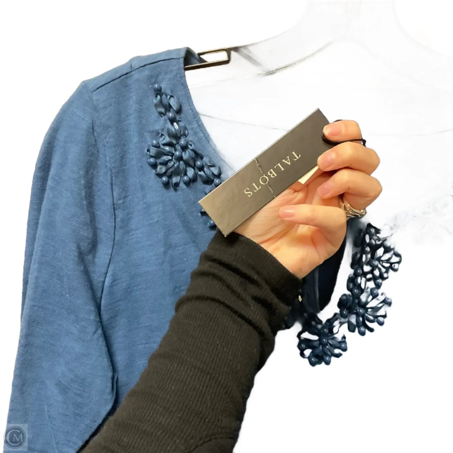 Top 3/4 Sleeve By Talbots In Blue, Size: M