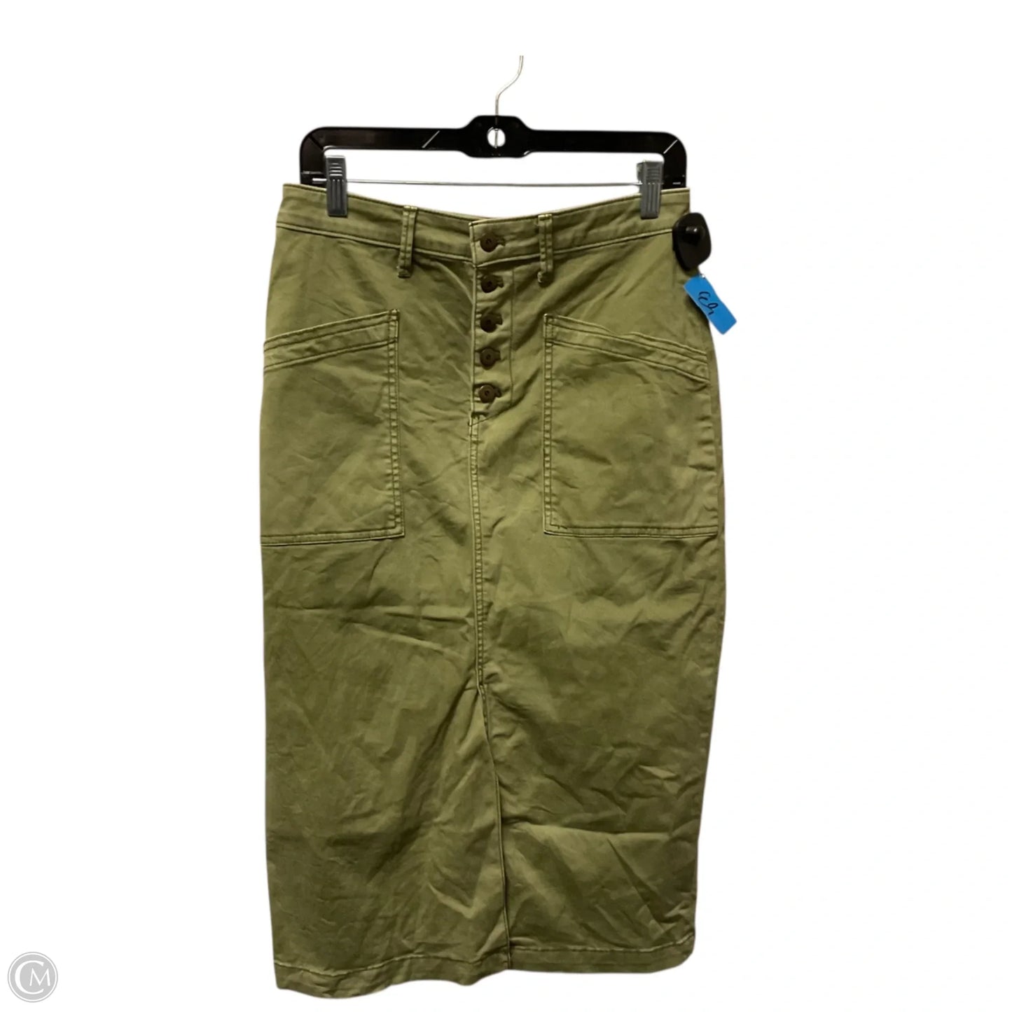 Skirt Maxi By Anthropologie In Green Denim, Size: 6