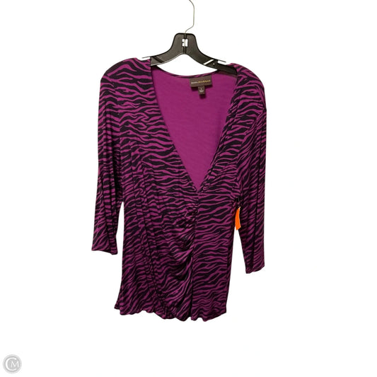 Top 3/4 Sleeve By Dana Buchman In Animal Print, Size: L