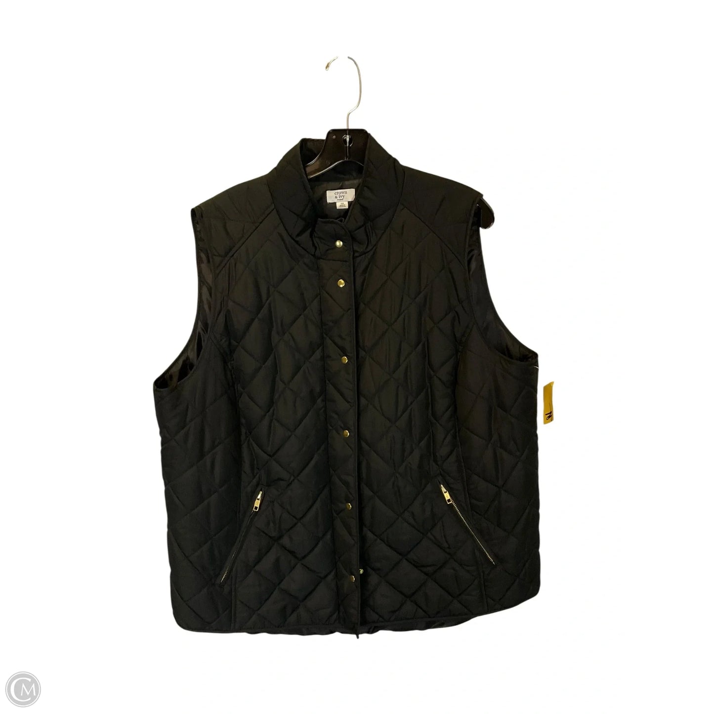 Vest Puffer & Quilted By Crown And Ivy In Black, Size: 3x