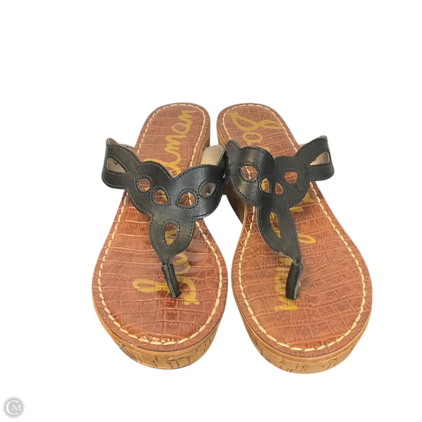 Sandals Heels Wedge By Sam Edelman In Black, Size: 7.5