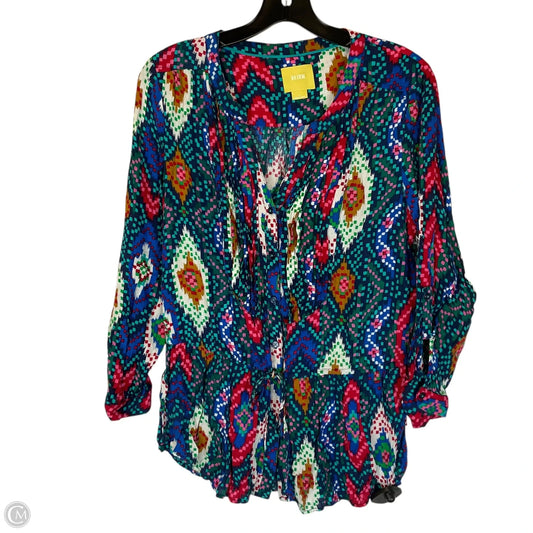 Top Long Sleeve By Maeve In Blue, Size: 6