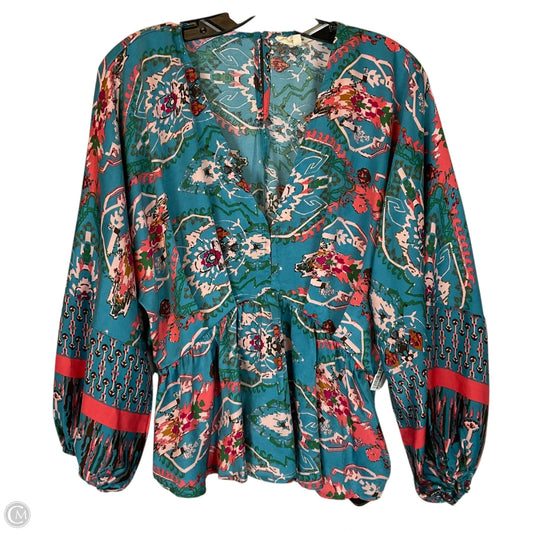 Top Long Sleeve By Entro In Teal, Size: S