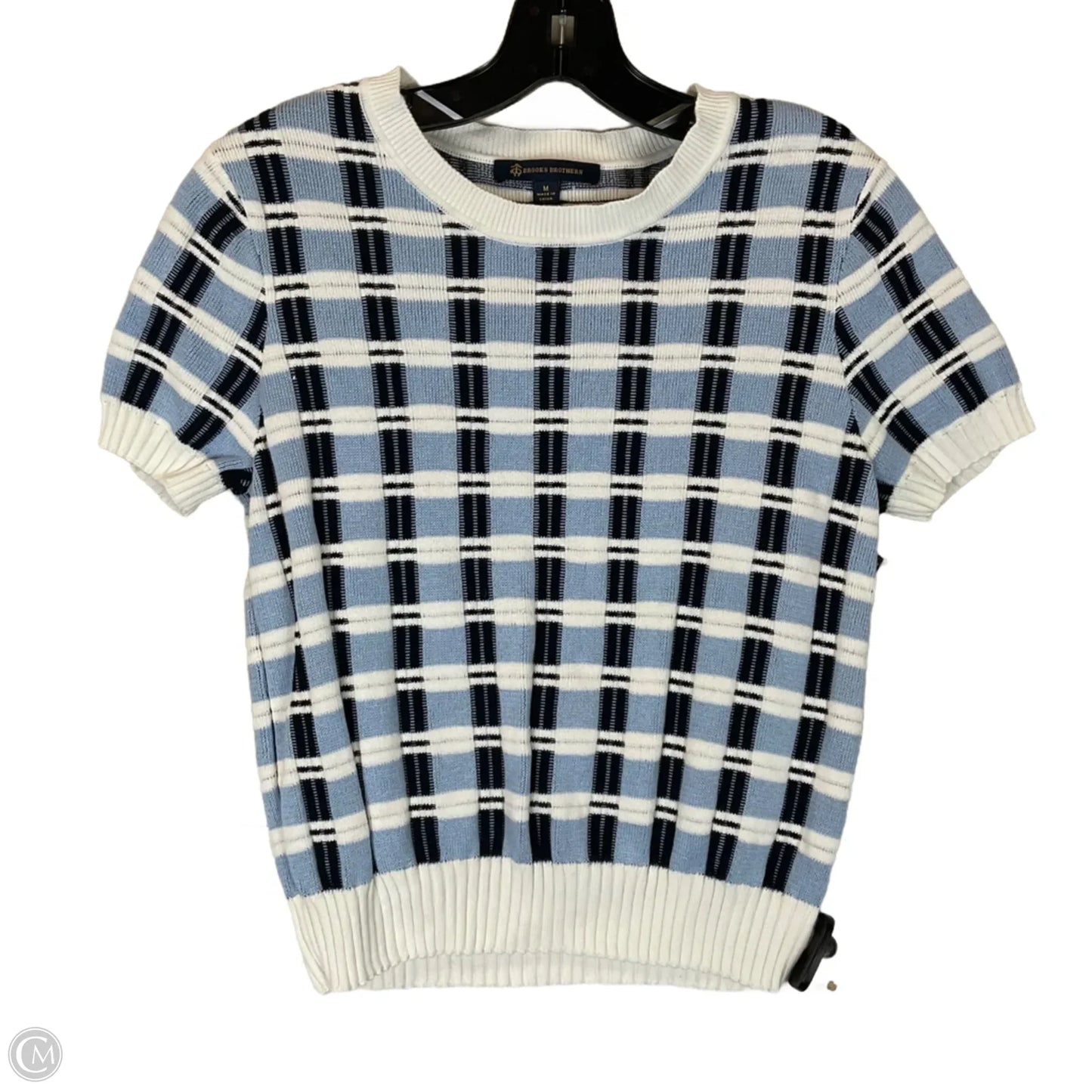 Top Short Sleeve By Brooks Brothers In Blue, Size: M