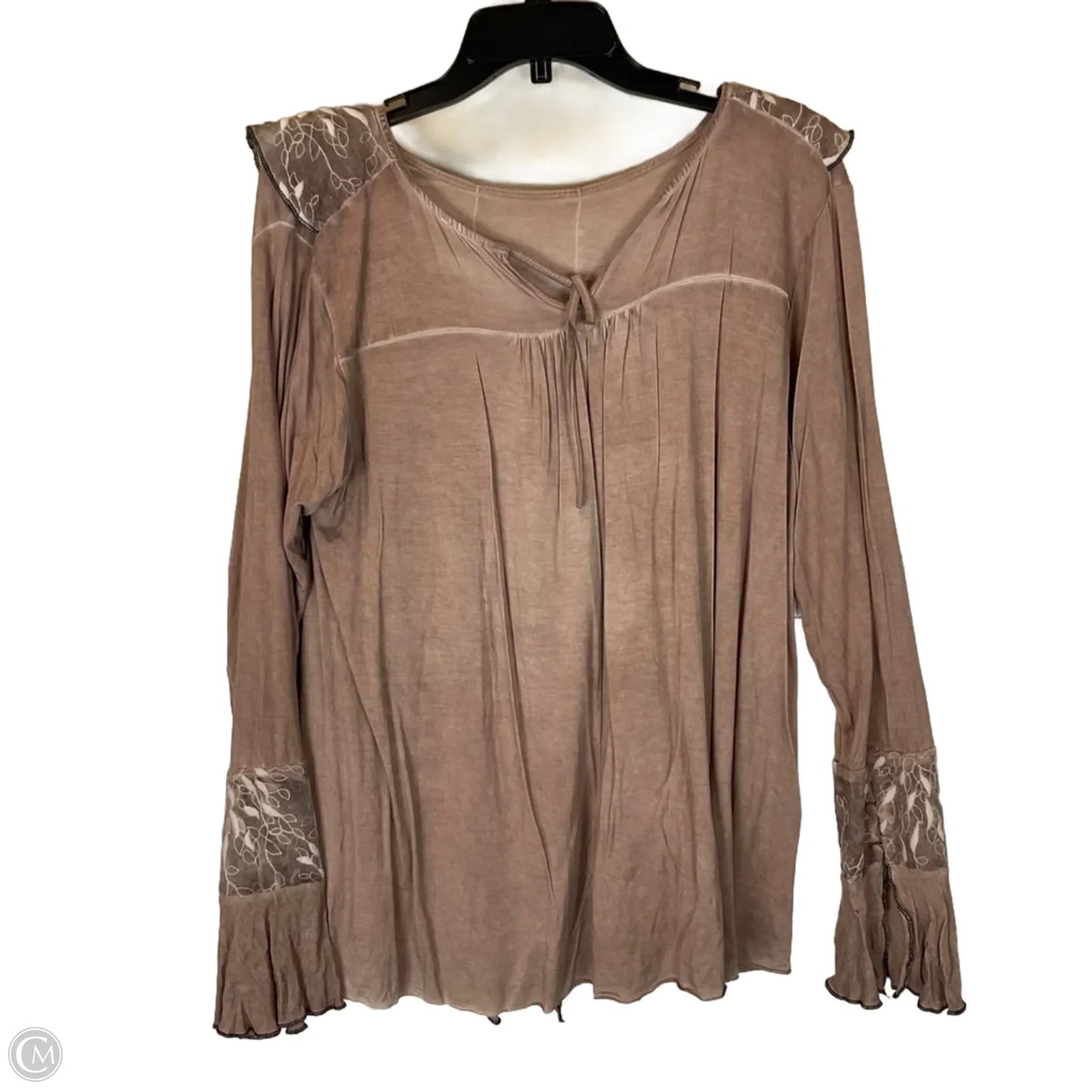 Top Long Sleeve By Pol In Brown, Size: S