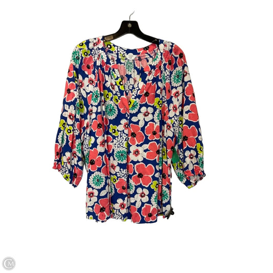 Top 3/4 Sleeve By Crown And Ivy In Floral Print, Size: 2x