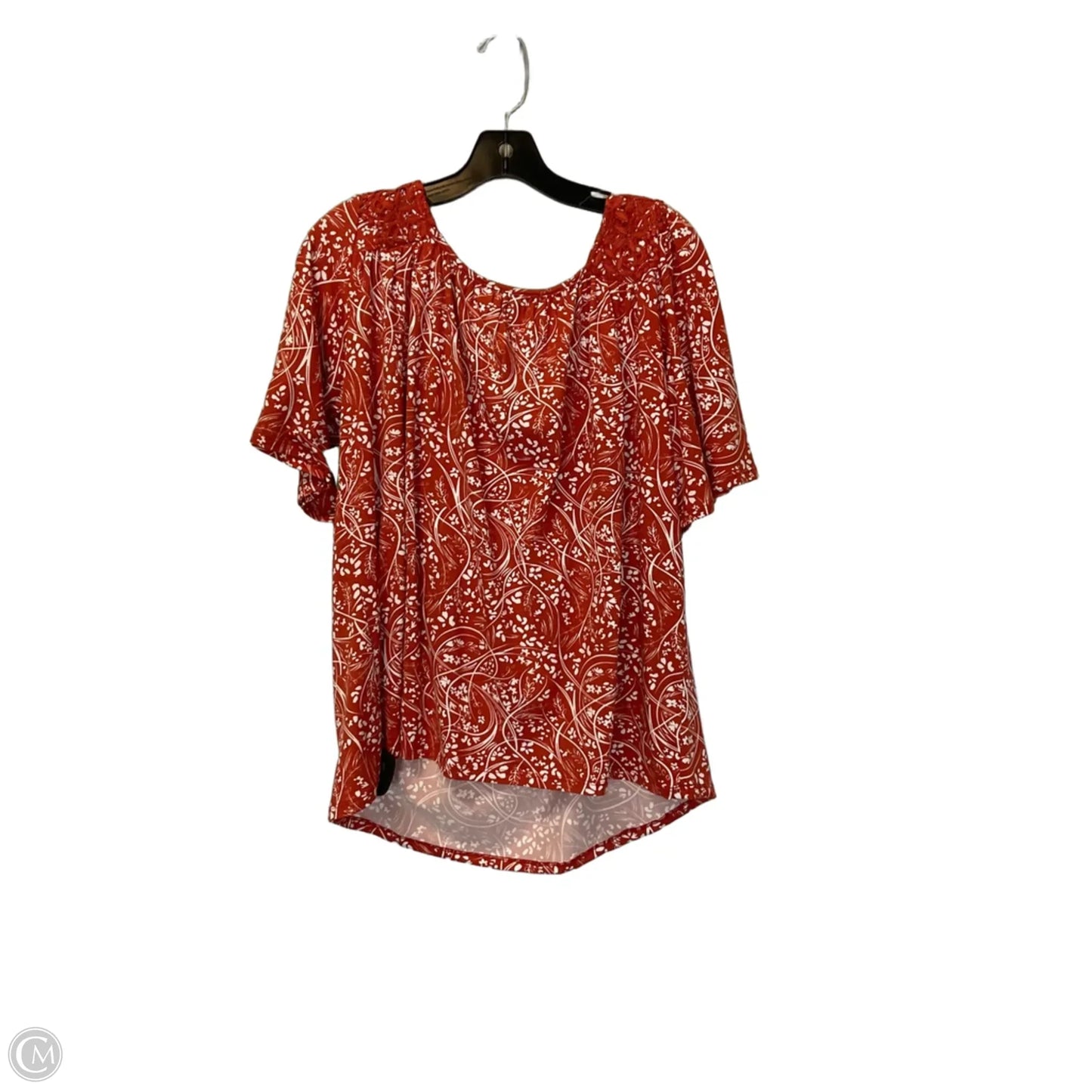 Top Short Sleeve By Absolutely Famous In Orange, Size: L