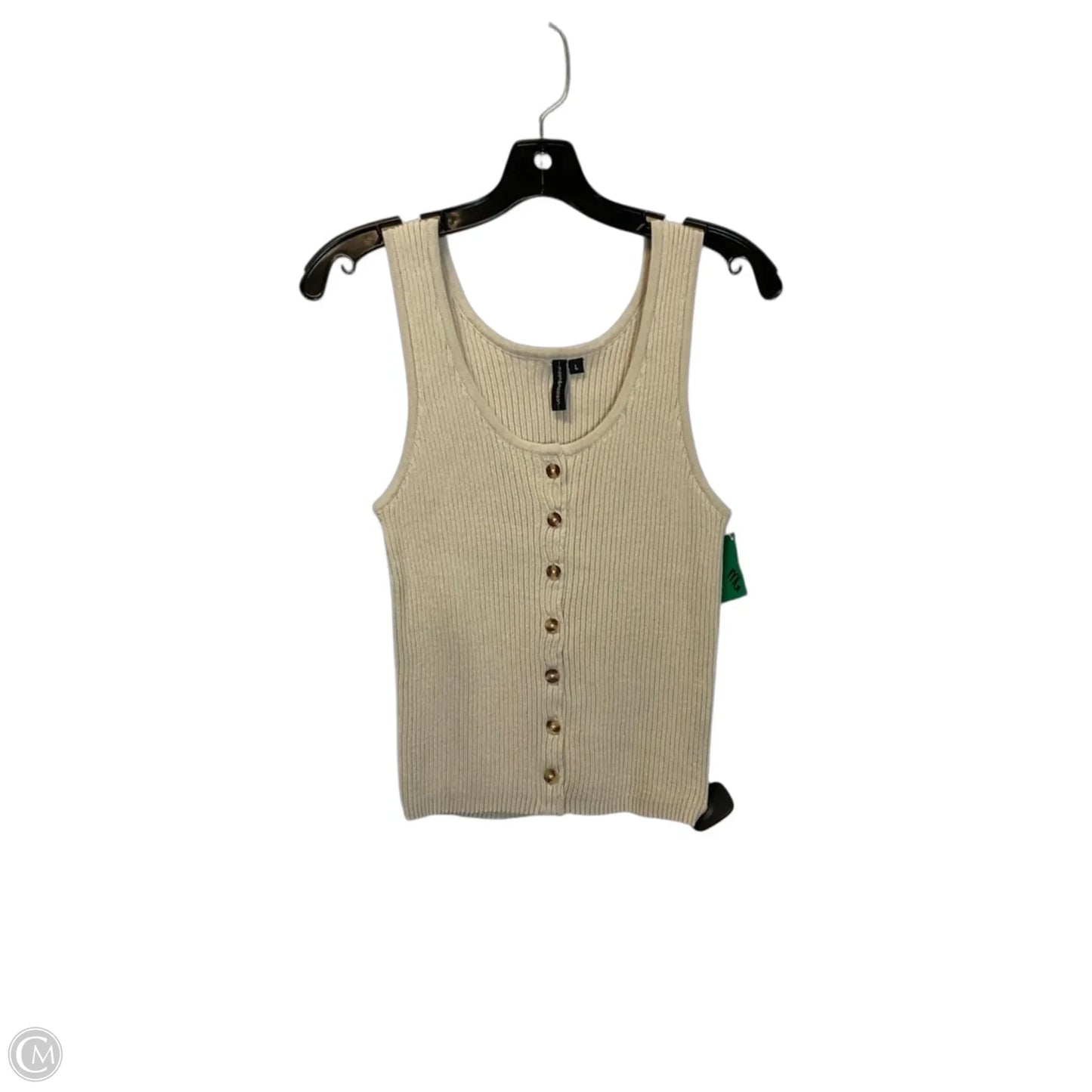 Top Sleeveless By Moon And Madison In Beige, Size: L