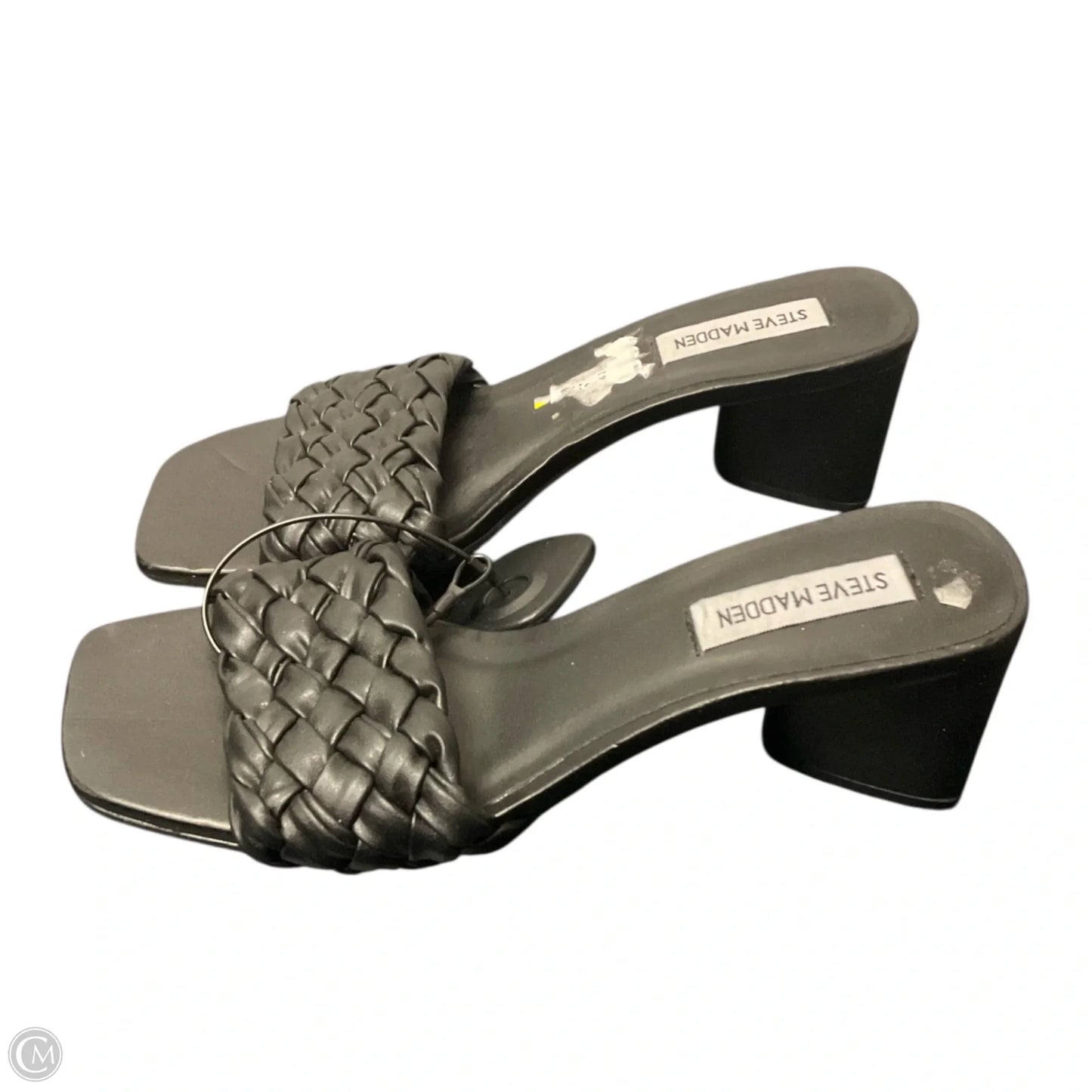 Sandals Heels Block By Steve Madden In Black, Size: 6.5