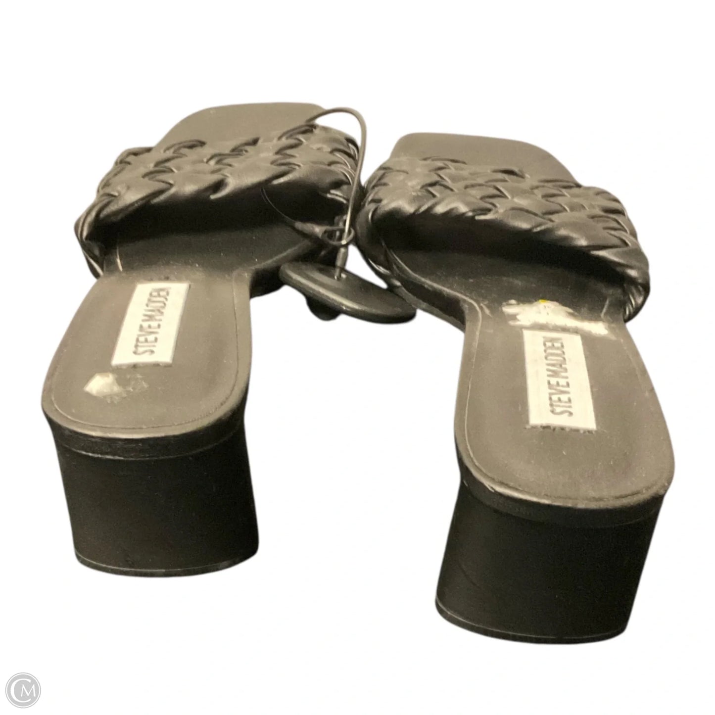 Sandals Heels Block By Steve Madden In Black, Size: 6.5