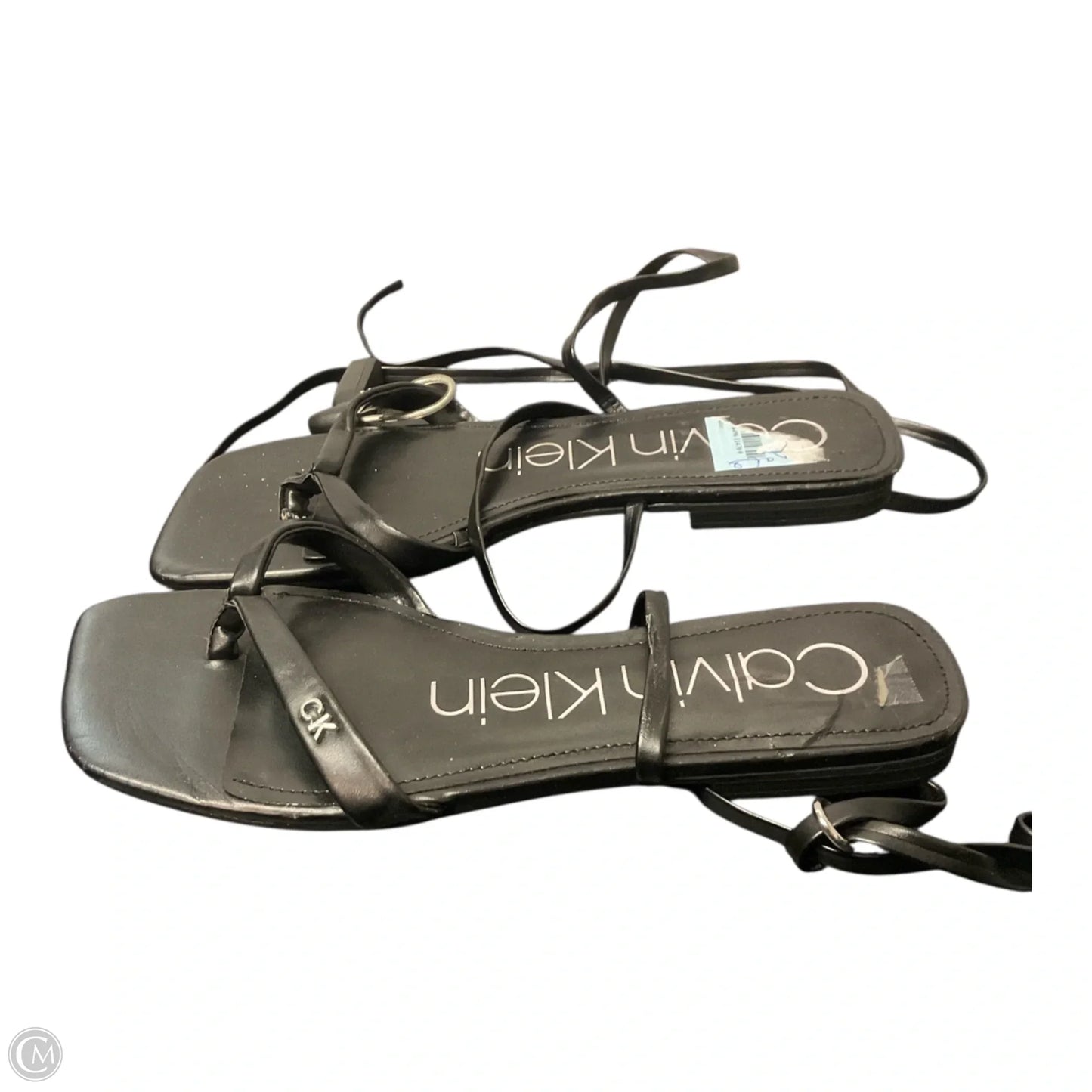 Sandals Flats By Calvin Klein In Black, Size: 7.5