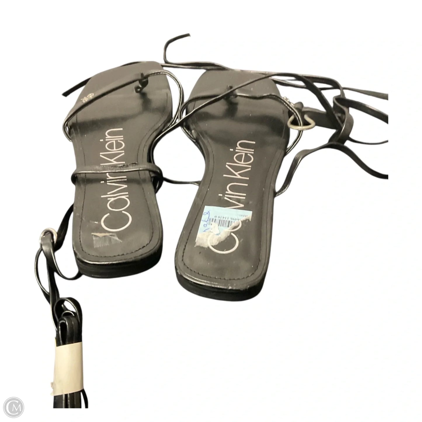 Sandals Flats By Calvin Klein In Black, Size: 7.5