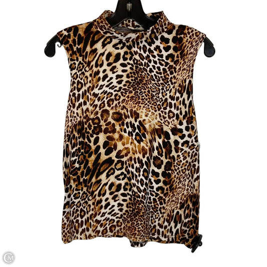 Top Sleeveless By Olivia Rae In Animal Print, Size: L