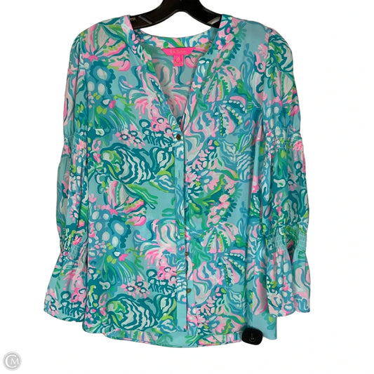 Top Long Sleeve Designer By Lilly Pulitzer In Blue, Size: Xs
