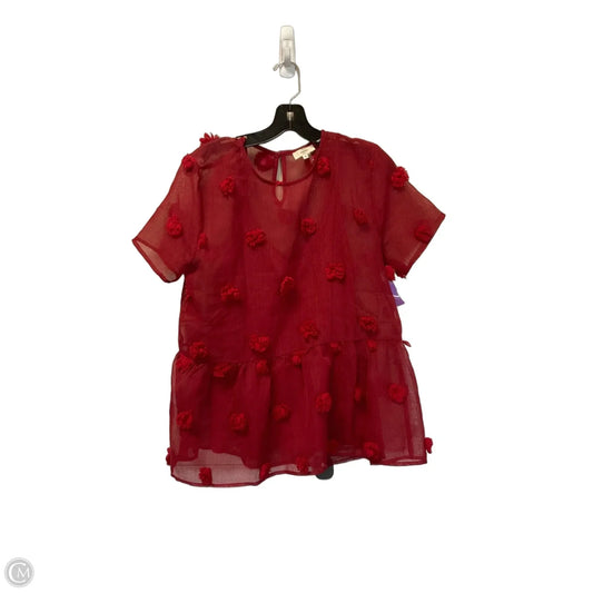 Top Short Sleeve By Entro In Red, Size: M