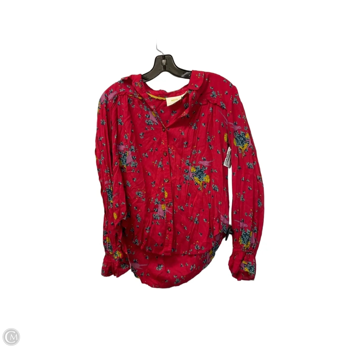 Top Long Sleeve By Maeve In Red, Size: 4