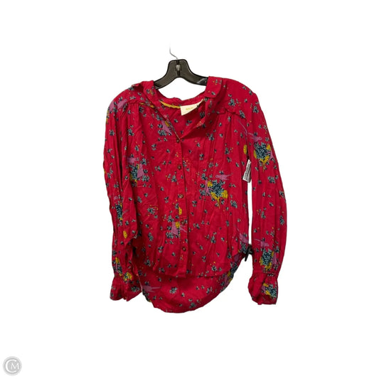 Top Long Sleeve By Maeve In Red, Size: 4