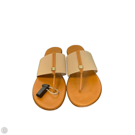 Sandals Flats By Italian Shoemakers In Taupe, Size: 9