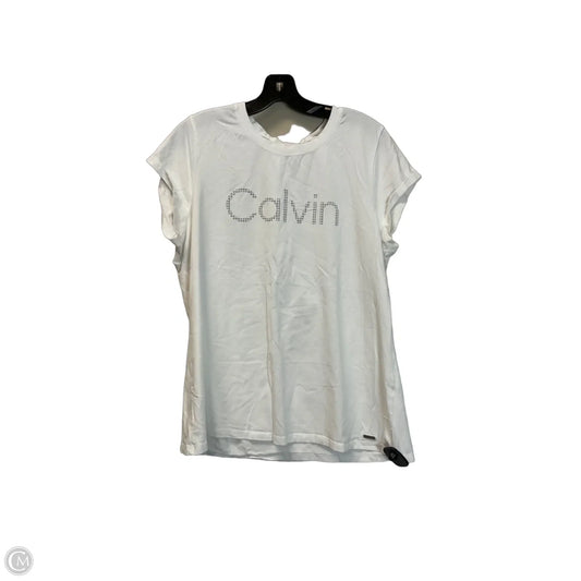Top Short Sleeve By Calvin Klein In White, Size: Xl
