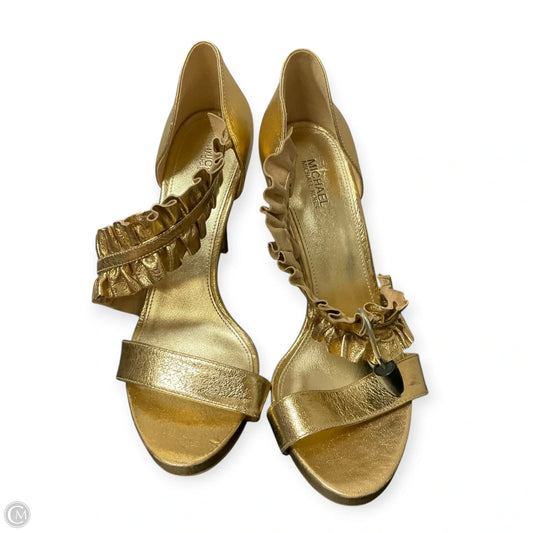 Sandals Designer By Michael Kors In Gold, Size: 8.5