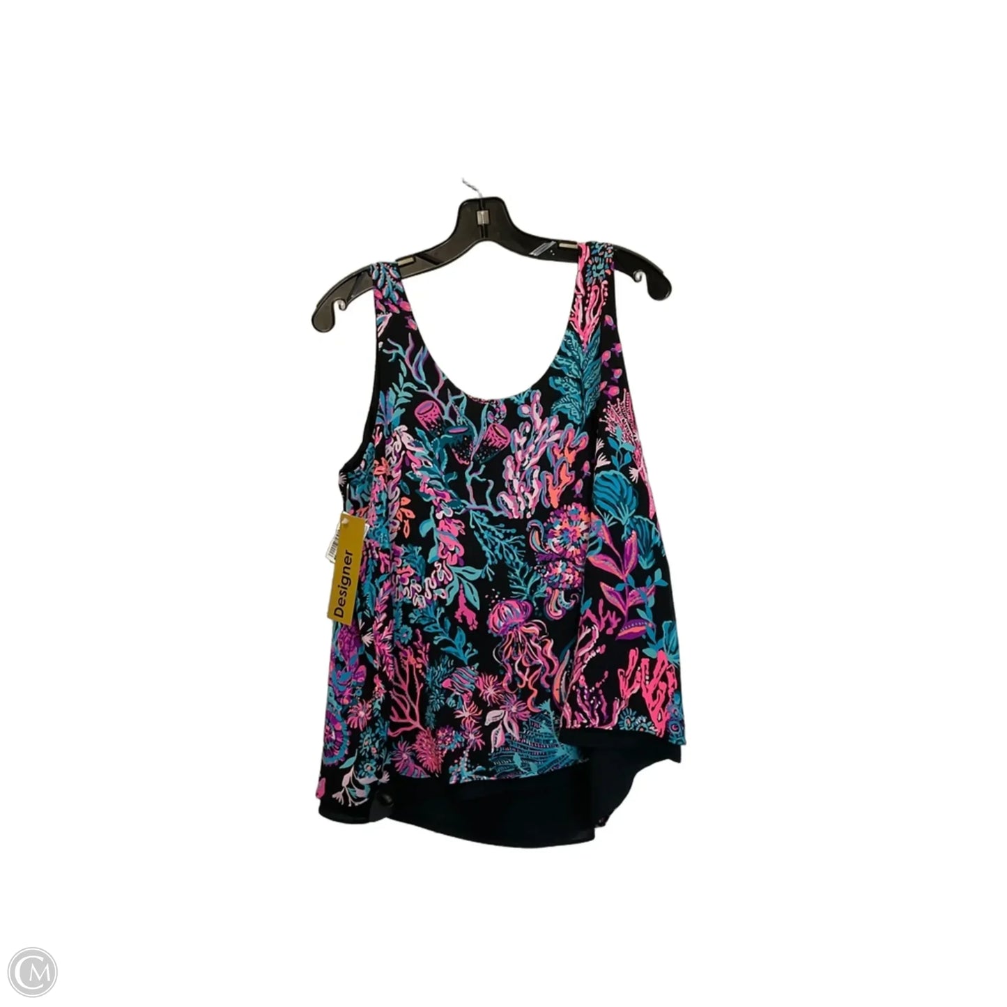 Top Sleeveless Designer By Lilly Pulitzer In Black & Pink, Size: L