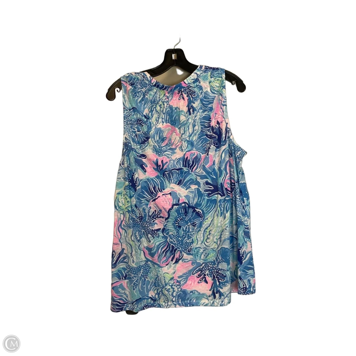 Top Sleeveless Designer By Lilly Pulitzer In Blue & Pink, Size: Xl