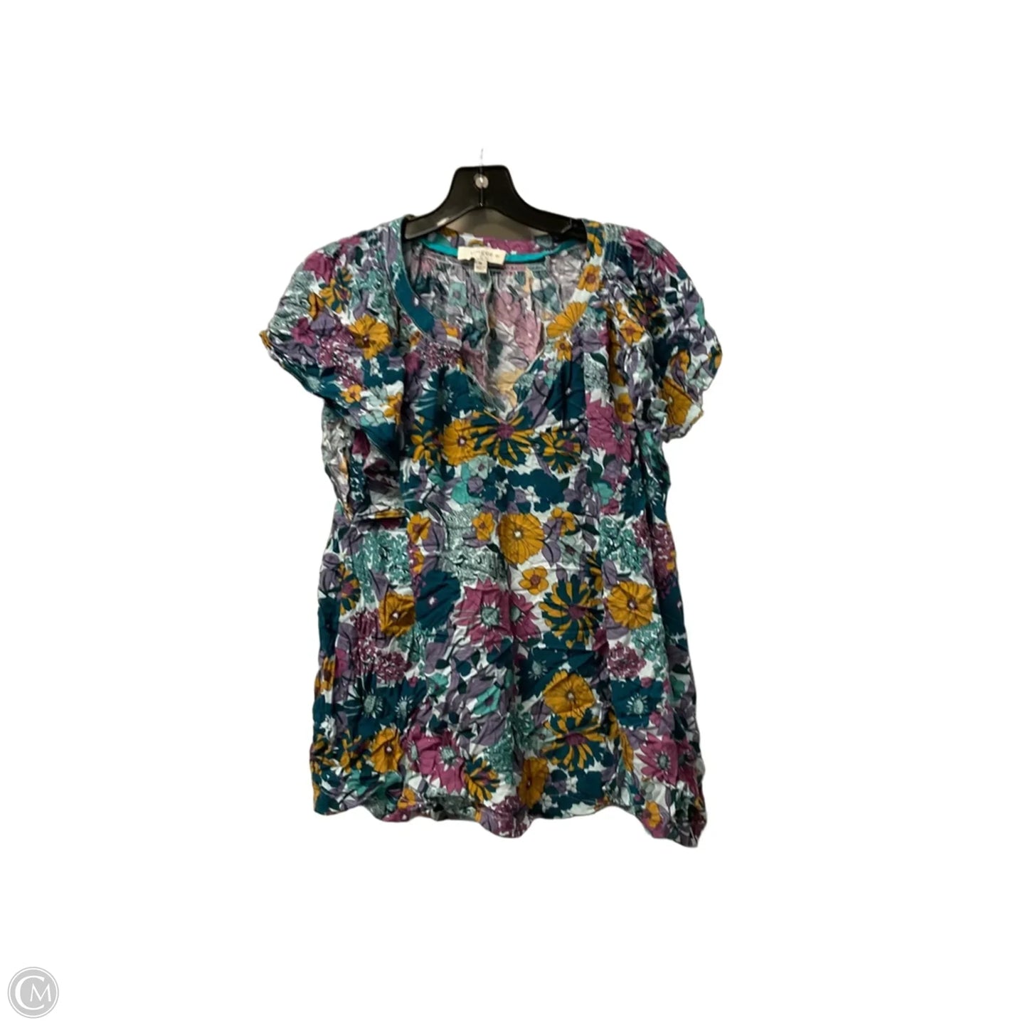 Top Short Sleeve By Umgee In Floral Print, Size: Xl