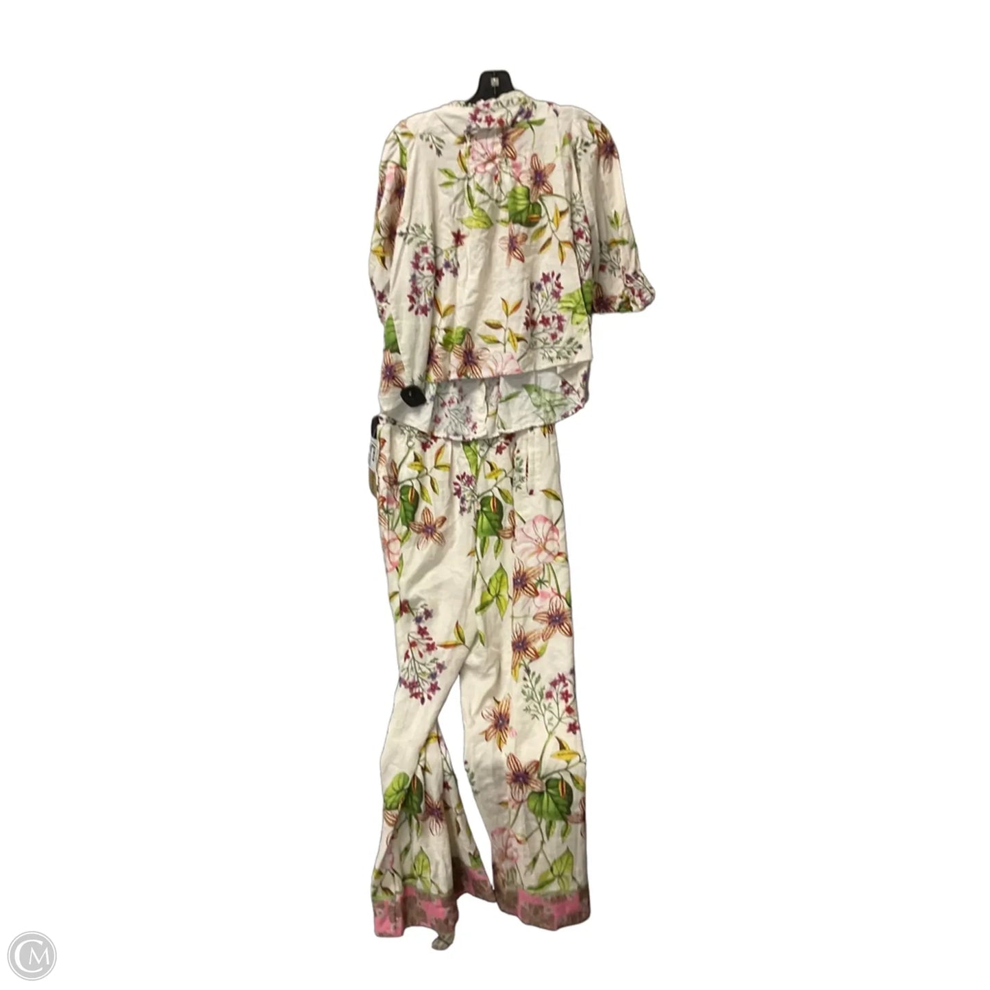 Pants Set 2pc By Christian Siriano In Floral Print, Size: L