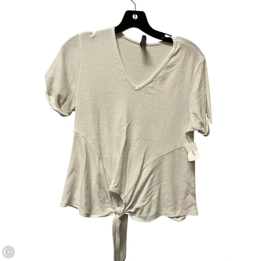 Top Short Sleeve By Alya In White, Size: M