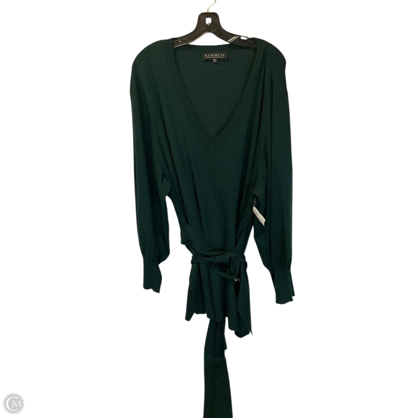 Top Long Sleeve By Eloquii In Green, Size: 3x