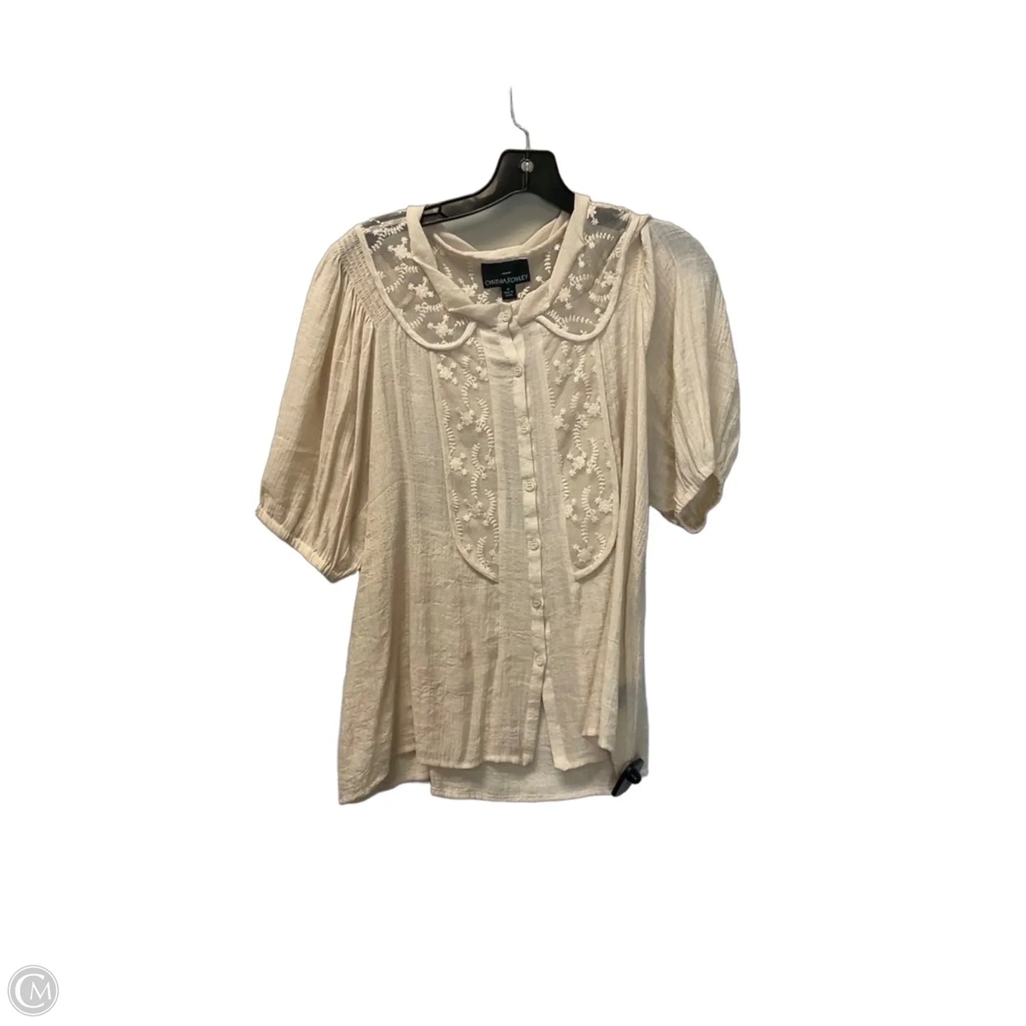 Top Short Sleeve By Cynthia Rowley In Cream, Size: M