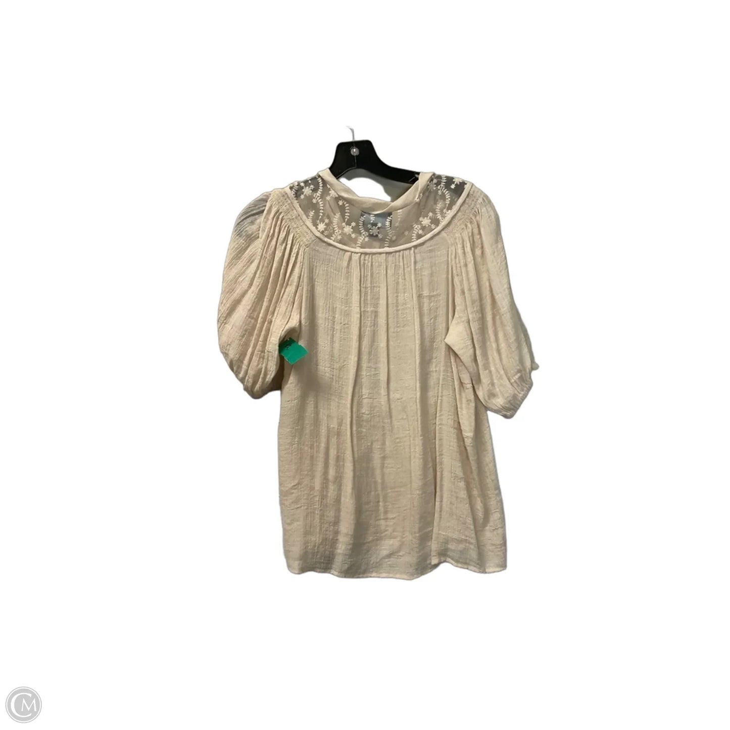Top Short Sleeve By Cynthia Rowley In Cream, Size: M