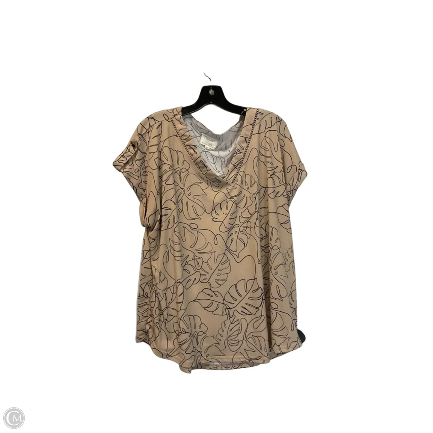 Top Short Sleeve By Clothes Mentor In Beige, Size: 2x